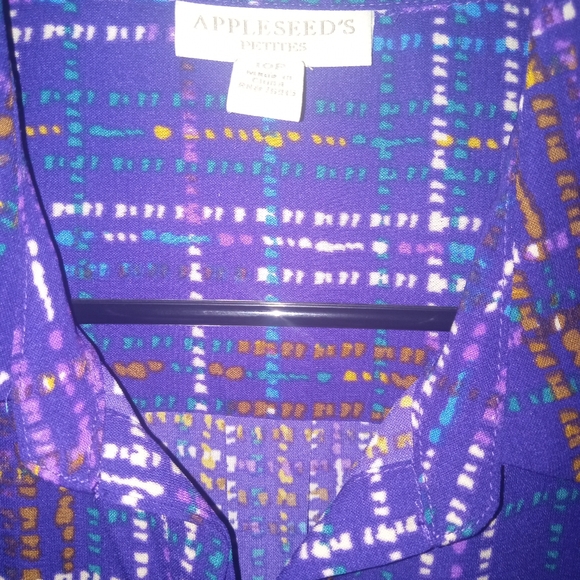 Appleseed's Petites Button down Purple dress w/ Belt Size 10P 💜 - Picture 2 of 12
